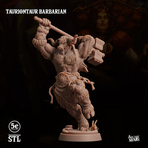 3D Printed Sordane Publishing Tauriontaur Barbarian 28 32mm D&D