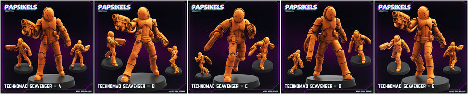 3D Printed Papsikels Technomad Scavenger Set 28mm 32mm