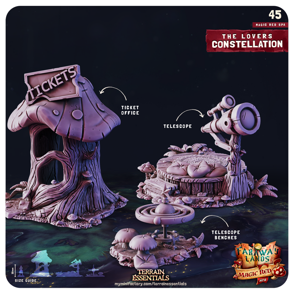 3D Printed Cast n Play Red Magic Spa Set 28mm 32mm D&D