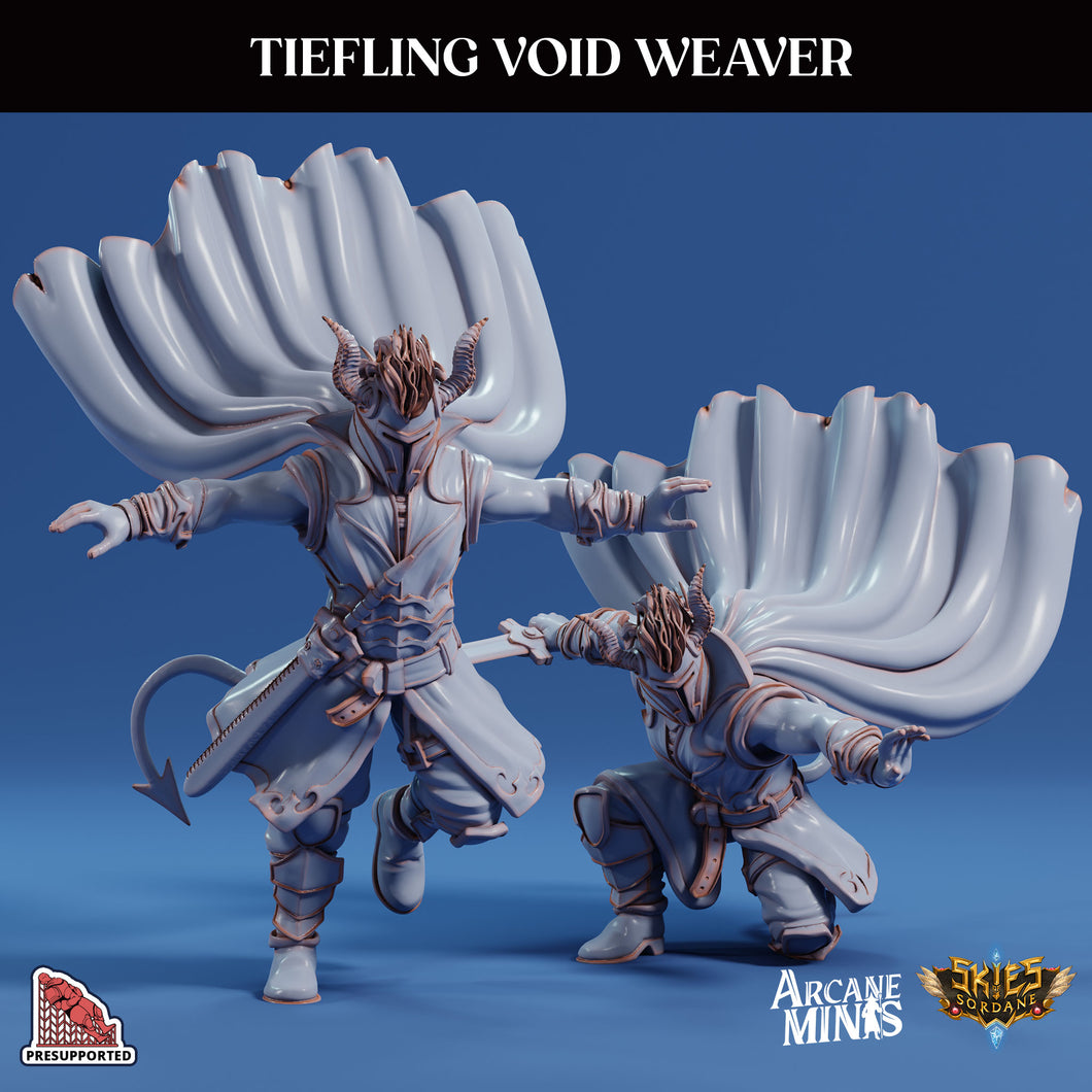 3D Printed Sordane Publishing Arcane Minis Tiefling Void Weaver Swindler's Luck Part Two 28 32mm D&D