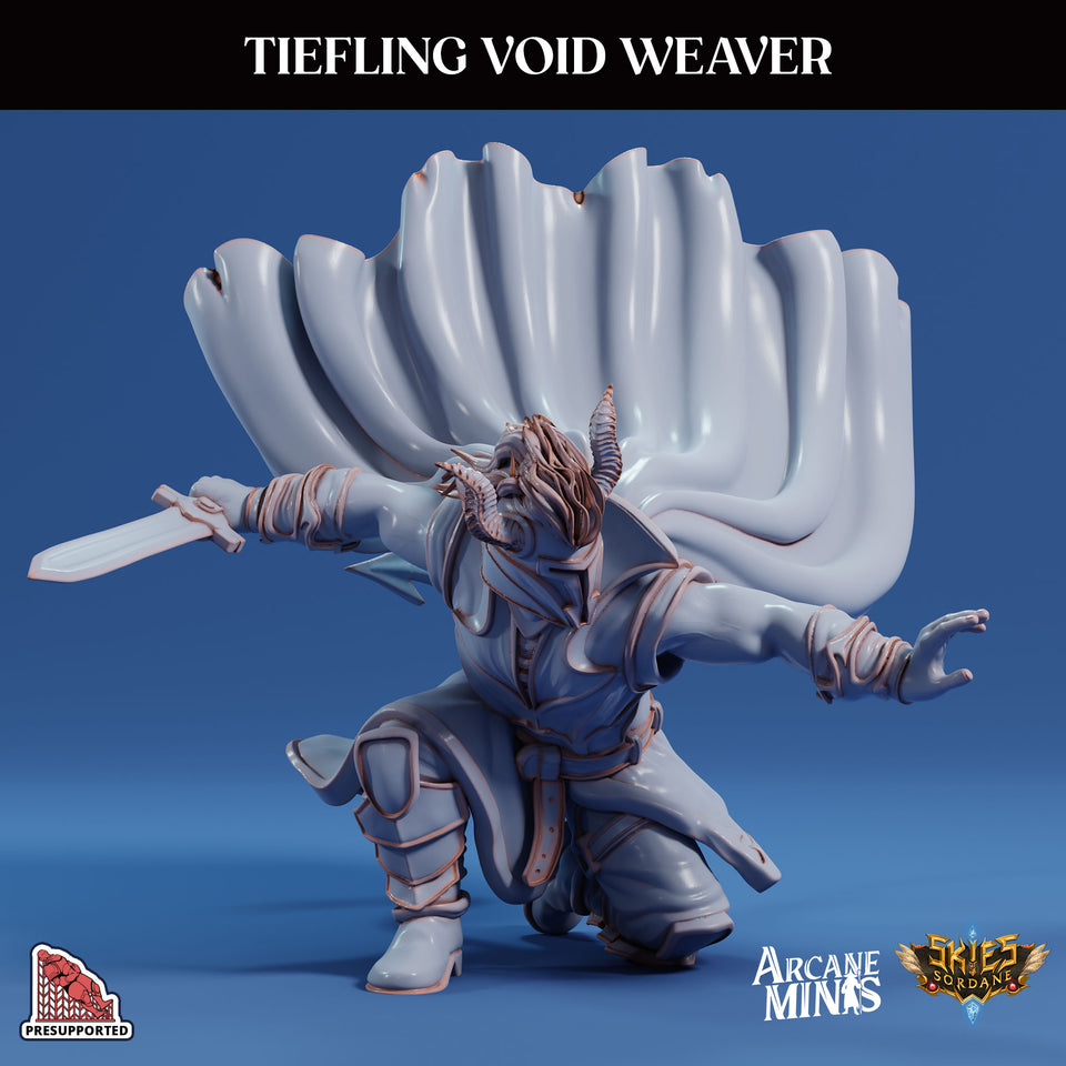 3D Printed Sordane Publishing Arcane Minis Tiefling Void Weaver Swindler's Luck Part Two 28 32mm D&D