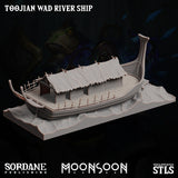 3D Printed Sordane Publishing Toojian Wad River Ship Moonsoon28 32mm D&D