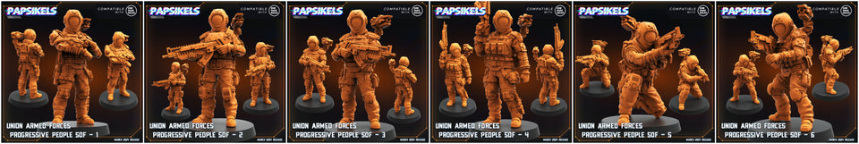 3D Printed Papsikels Union Armed Forces Progressive People Set 28mm 32mm
