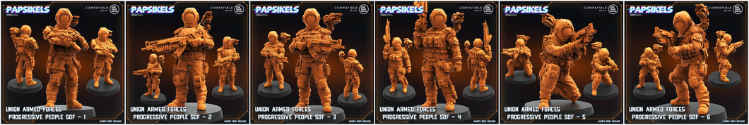 3D Printed Papsikels Union Armed Forces Progressive People Set 28mm 32mm