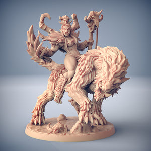 3D Printed Artisan Guild Vesdra on Gorefang (Worg) Orc Barbarians Set  28mm 32mm