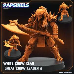 3D Printed Papsikels White Crow Clan Great Elder Leader 2 28mm 32mm