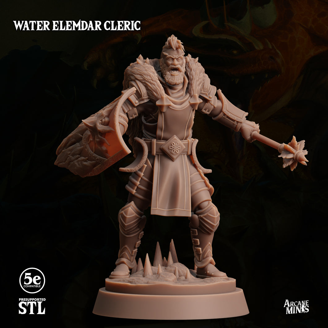 3D Printed Sordane Publishing Water Elemdar Cleric 28 32mm D&D