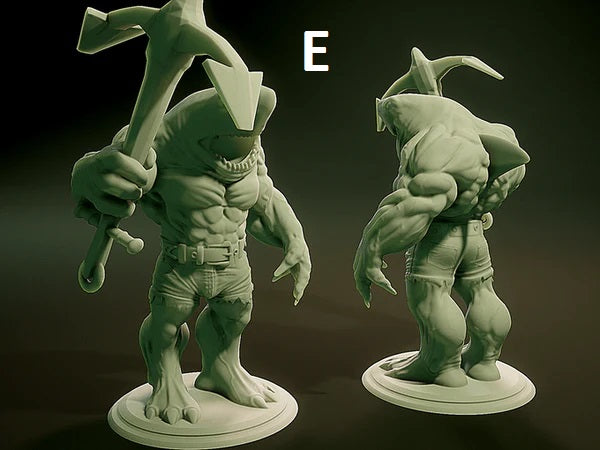 3D Printed Nafarrate Wereshark Lovecraftian Bestiary 28 32 mm D&D