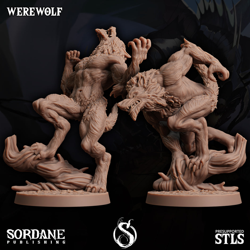 3D Printed Sordane Publishing Werewolves 28 32mm D&D