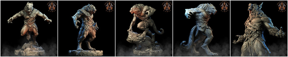 3D Printed Archvillain Games Moonbiten - Werewolves 28mm 32mm D&D