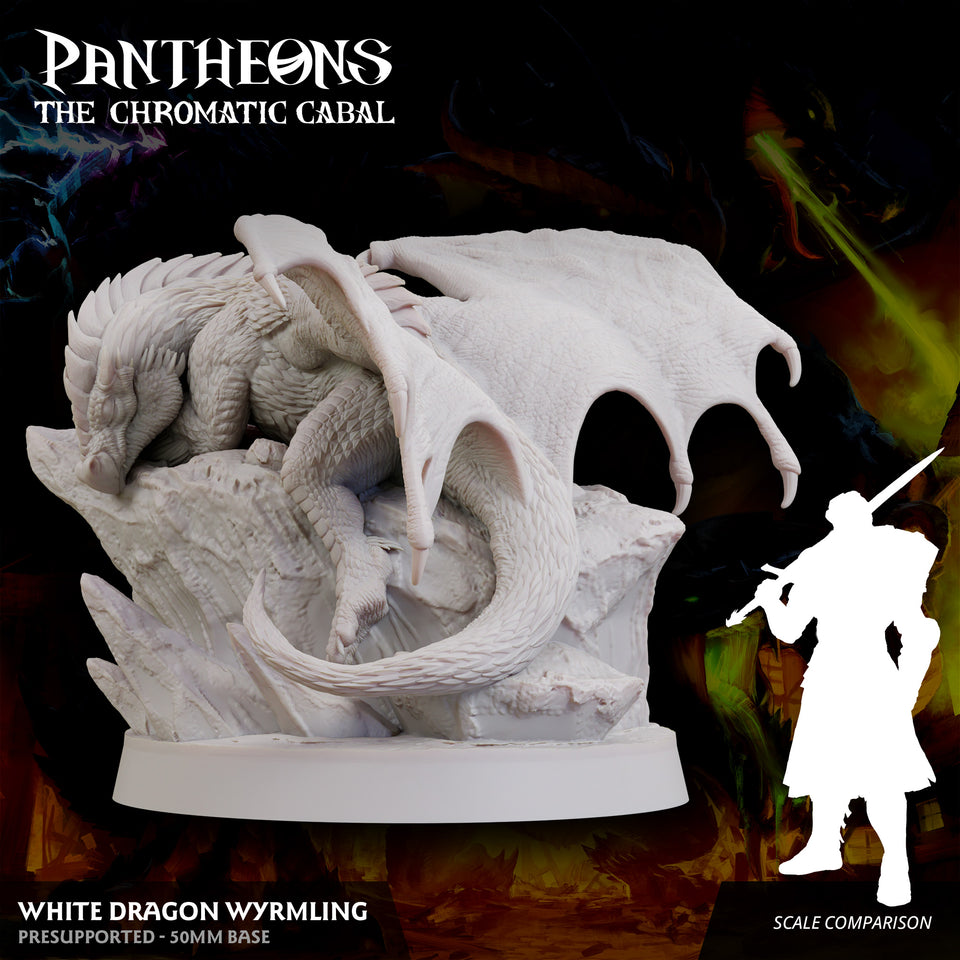 3D Printed Sordane Publishing Wyrmling White Dragon Pantheons - The Chromatic Cabal 28 32mm D&D