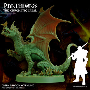 3D Printed Sordane Publishing Wyrmling Green Dragon Pantheons - The Chromatic Cabal 28 32mm D&D
