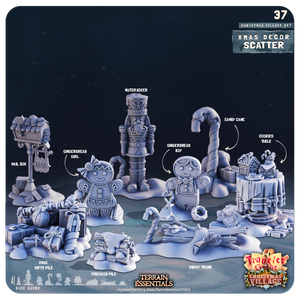 3D Printed Cast n Play Christmas Village Terrain Set 28mm 32mm D&D