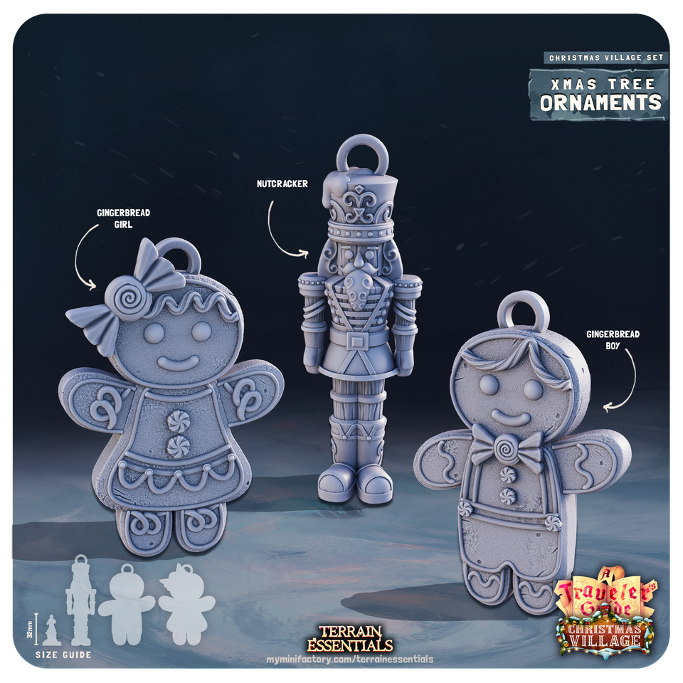 3D Printed Cast n Play Christmas Village Terrain Set 28mm 32mm D&D