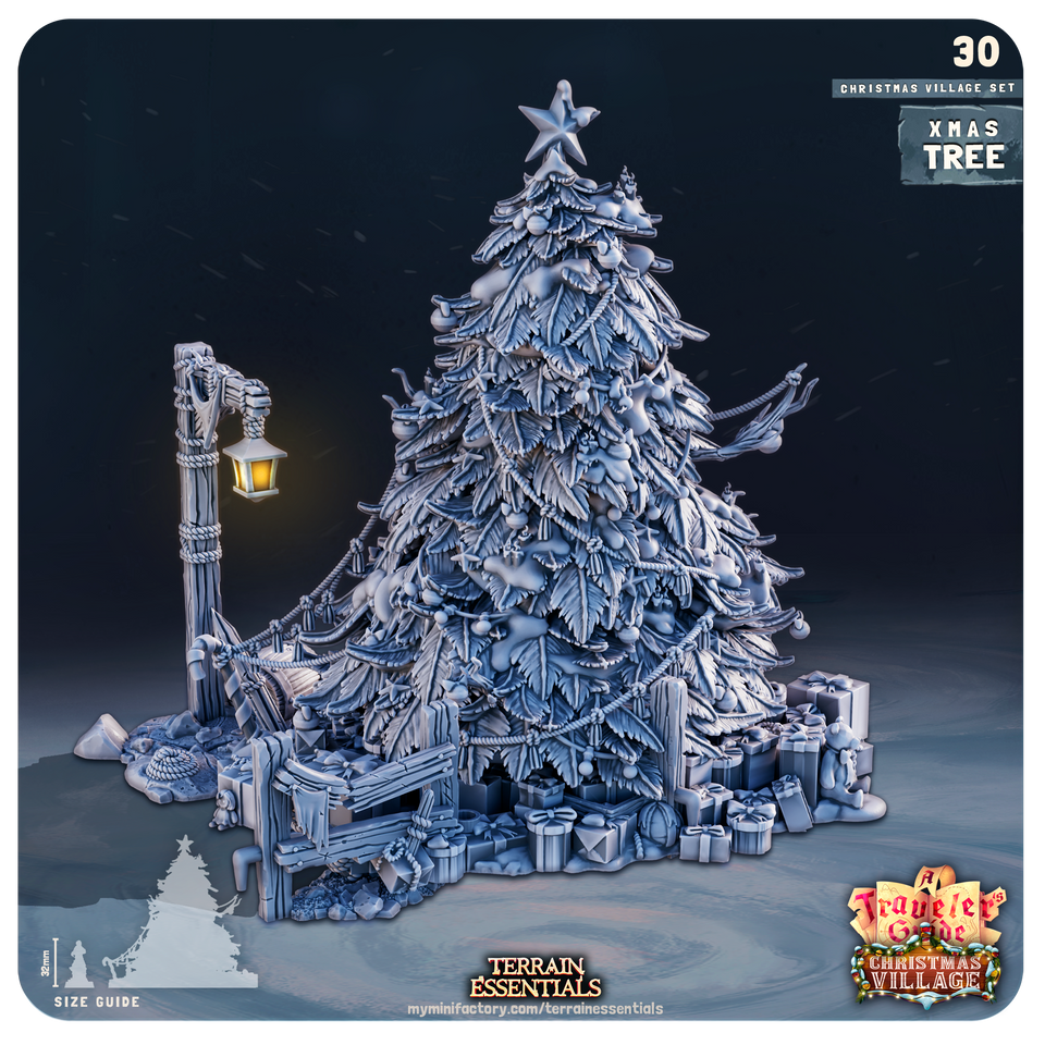 3D Printed Cast n Play Christmas Village Terrain Set 28mm 32mm D&D