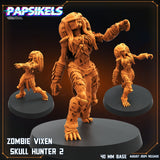 3D Printed Papsikels August 2024 Scifi Zombie Vixen Skull Hunter 2 28mm 32mm