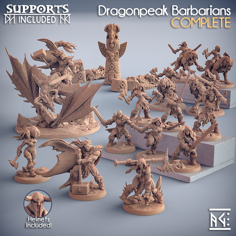 3D Printed Artisan Guild Smilodon Riders Dragonpeak Barbarians 28mm 32mm