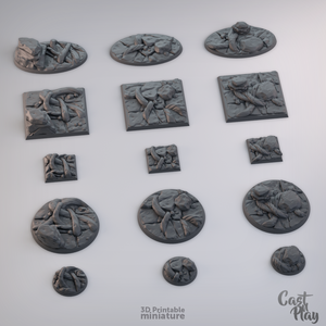 3D Printed Cast n Play Temple Bases 28mm 32mm D&D