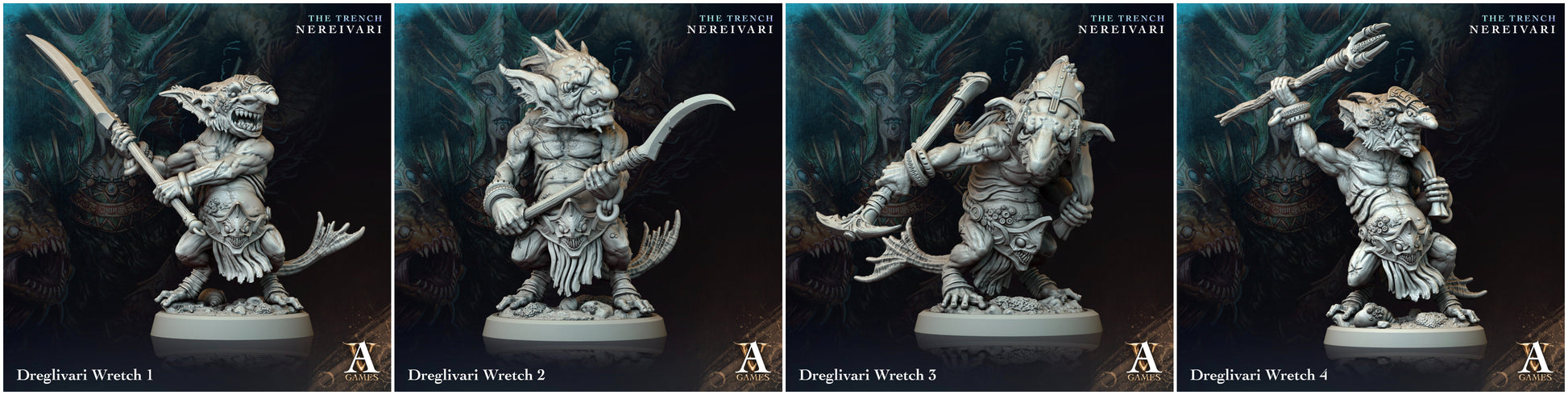 Charming Terrain 3D printed terrain (28mm) Full set 3D Printed Archvillain Games Dreglivari Wretch The Trench Nereivari Archvillain Society Vol XXXV 28 32mm D&D