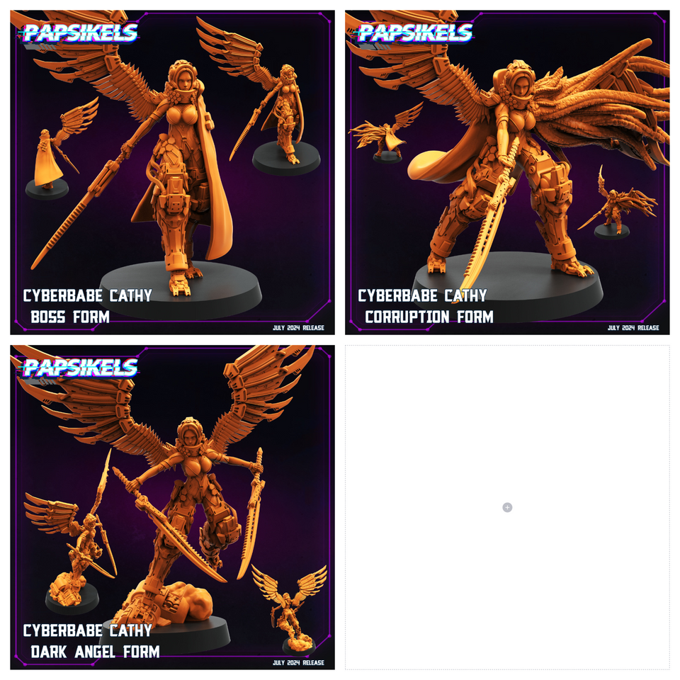 3D Printed Papsikels Cyberbabe Cathy Set July 2024 Cyberpunk 28mm 32mm