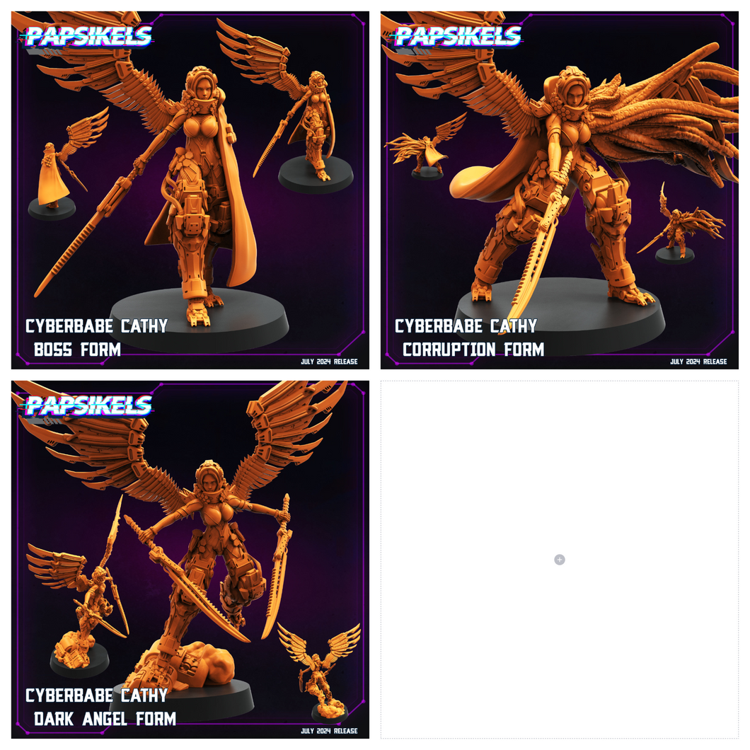 3D Printed Papsikels Cyberbabe Cathy Set July 2024 Cyberpunk 28mm 32mm