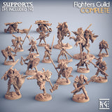 3D Printed Artisan Guild Modular Human Fighters Fighters Guild Set 28mm 32mm