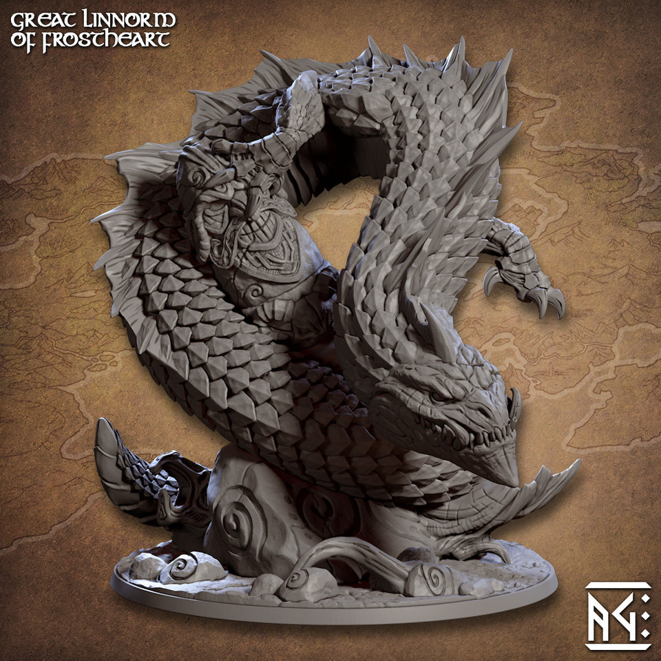 3D Printed Artisan Guild Great Linnorm of Skutagaard Epic Bosses 28mm 32mm