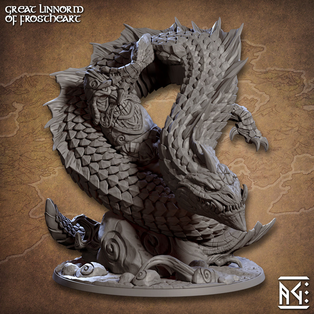 3D Printed Artisan Guild Great Linnorm of Skutagaard Epic Bosses 28mm 32mm