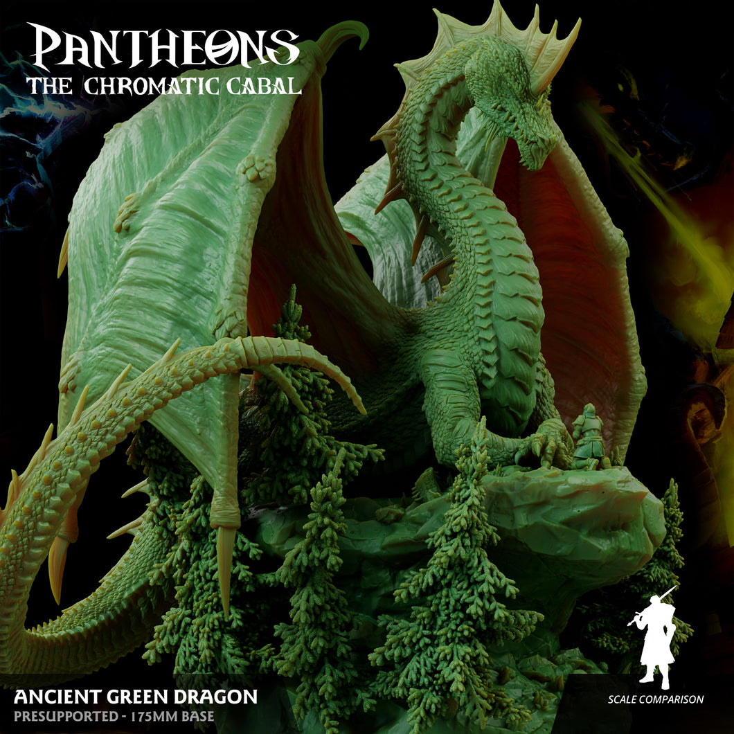 3D Printed Sordane Publishing Ancient Green Dragon Pantheons - The Chromatic Cabal  28 32mm D&D