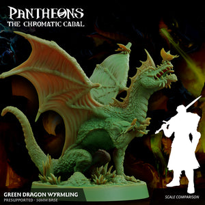 3D Printed Sordane Publishing Wyrmling Green Dragon Pantheons - The Chromatic Cabal 28 32mm D&D