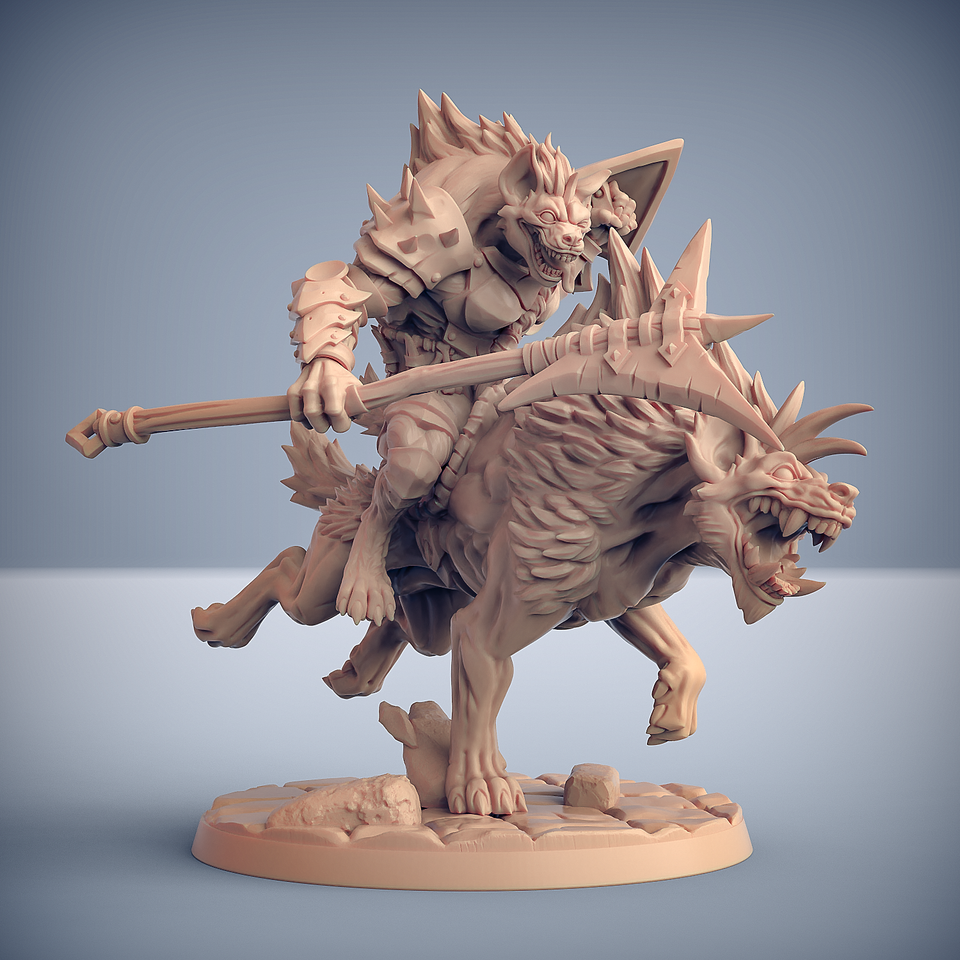 3D Printed Artisan Guild Hyenafiend Riders Bonegnasher Gnolls 28mm 32mm