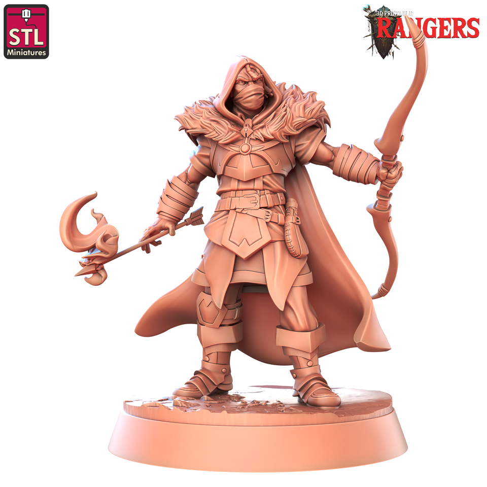 3D Printed STL Miniatures Human Male Ranger C Rangers 28 - 32mm War Gaming D&D