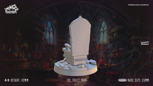 3D Printed Cast n Play Toilet Mimic Mimics Mayhem Set 28mm 32mm D&D