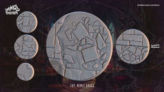 3D Printed Cast n Play Mimic Bases Mimics Mayhem Set 28mm 32mm D&D