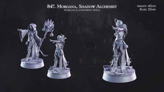 3D Printed Cast n Play Morgana Shadow Alchemist 28mm 32mm D&D