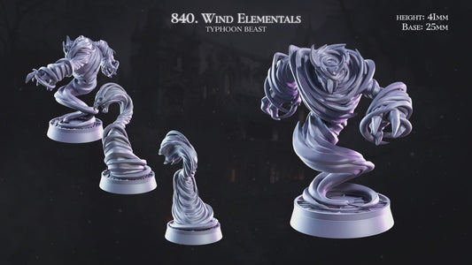 3D Printed Cast n Play Wind Elementals 28mm 32mm D&D
