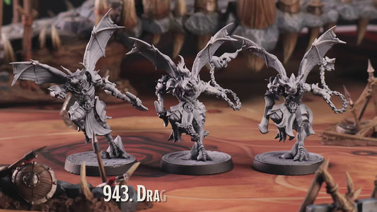 3D Printed Cast n Play Dragonborn Barbarian Dungeon Guild Set 28mm 32mm D&D