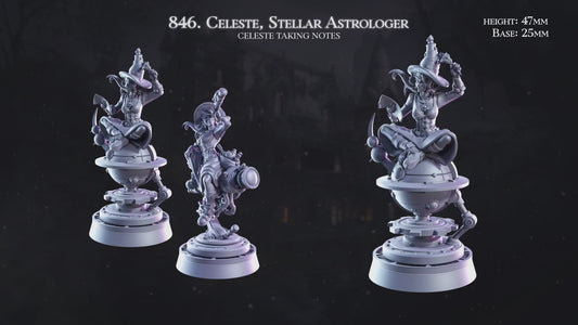 3D Printed Cast n Play Celeste Stellar Astrologer 28mm 32mm D&D