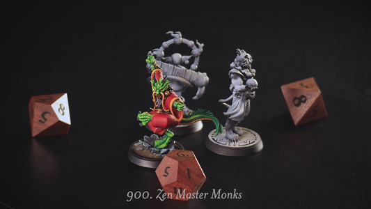 3D Printed Cast n Play Zen Master Monks Eternal Monks Set 28mm 32mm D&D