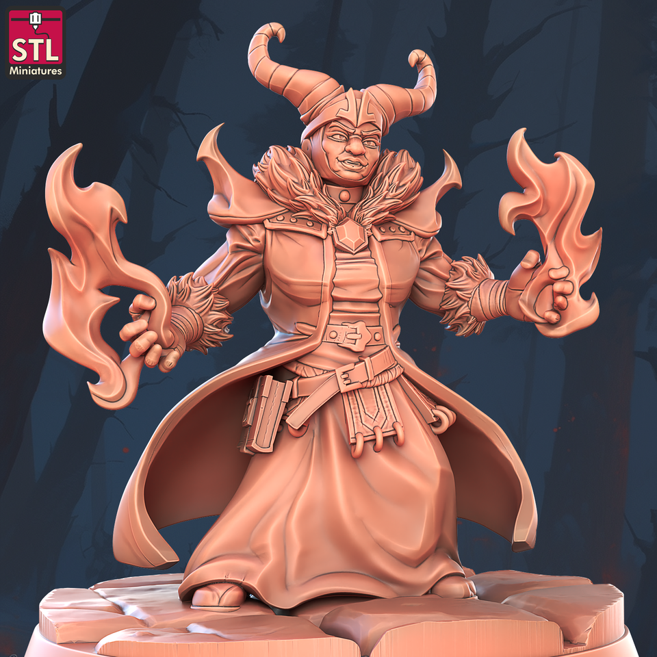 3D Printed STL Miniatures Witches Council Set 28 - 32mm War Gaming D&D
