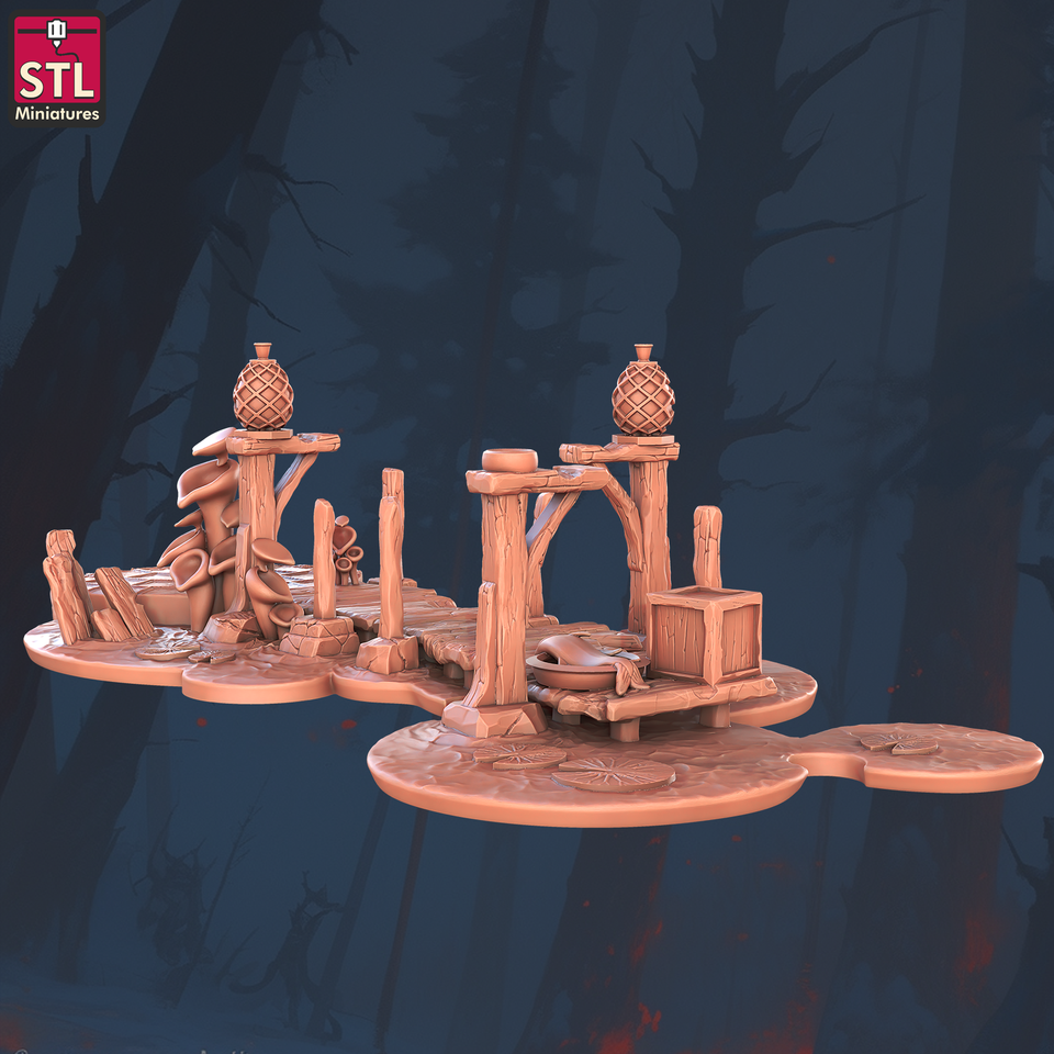 3D Printed STL Miniatures Lizardfolks Set 28 - 32mm War Gaming D&D