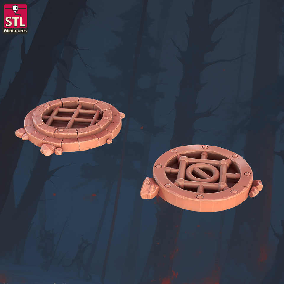 3D Printed STL Miniatures Sewers Workers Set 28 - 32mm War Gaming D&D