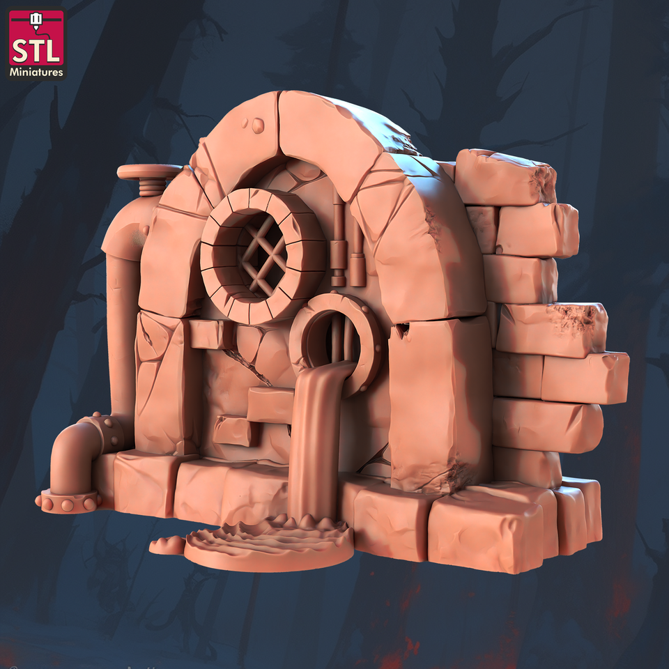 3D Printed STL Miniatures Sewers Workers Set 28 - 32mm War Gaming D&D