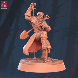 3D Printed STL Miniatures Sewers Workers Set 28 - 32mm War Gaming D&D