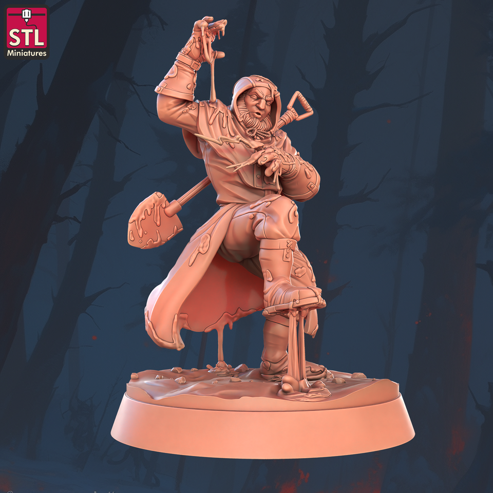 3D Printed STL Miniatures Sewers Workers Set 28 - 32mm War Gaming D&D