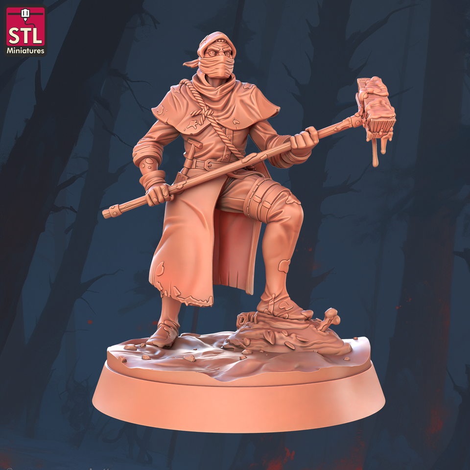 3D Printed STL Miniatures Sewers Workers Set 28 - 32mm War Gaming D&D