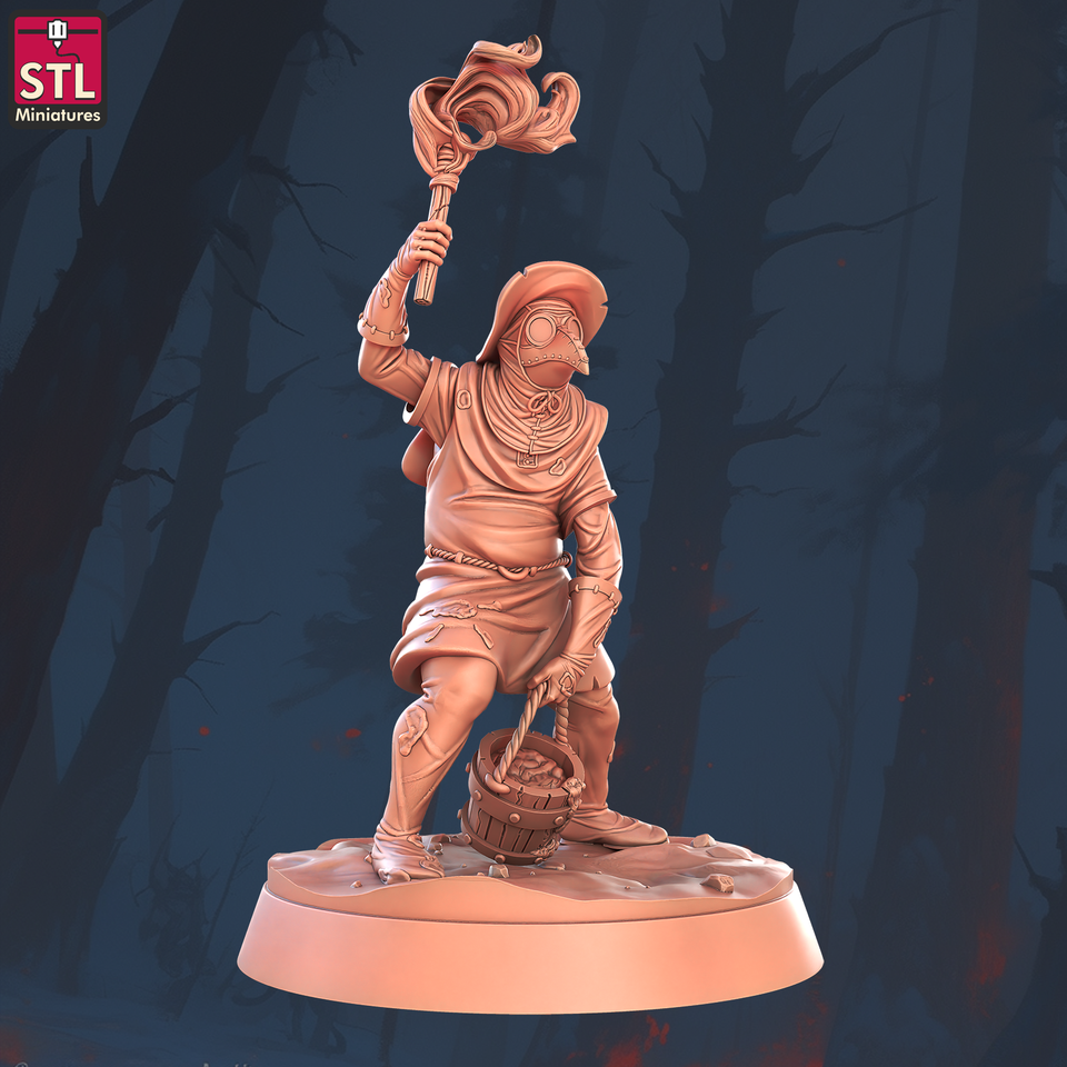 3D Printed STL Miniatures Sewers Workers Set 28 - 32mm War Gaming D&D