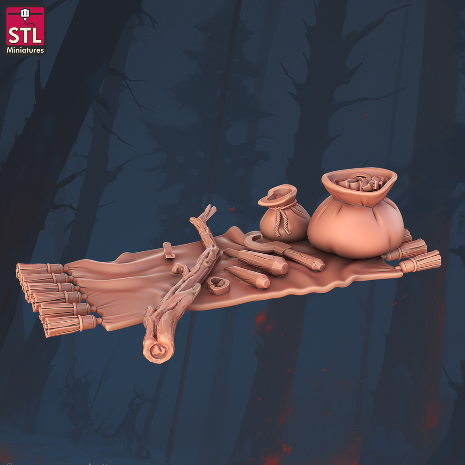 3D Printed STL Miniatures Staff Crafters Set 28 - 32mm War Gaming D&D