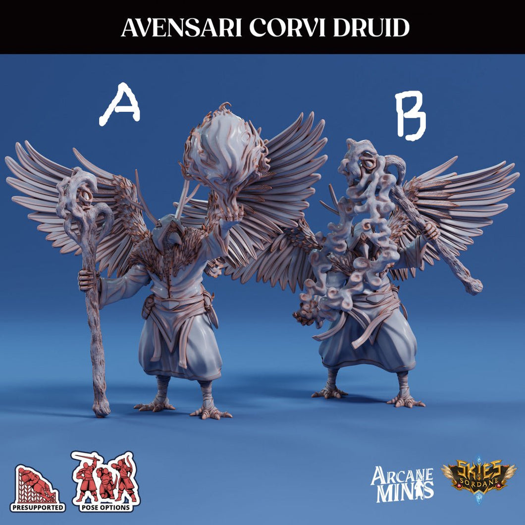 3D Printed Sordane Publishing Avensari Corvi Druid Mighty Skies A Sordane Stories Set 28 32mm D&D