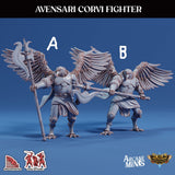 3D Printed Sordane Publishing Arcane Minis Avensari Corvi Fighter Mighty Skies A Sordane Stories Set 28 32mm D&D